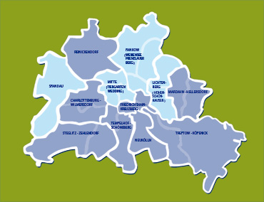 Berlin Karte mit Stadtbezirken für Catering Berlin | trend catering